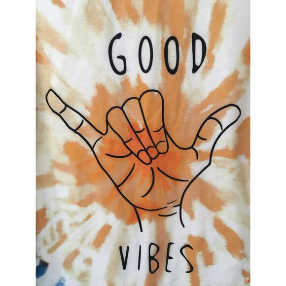 Good Vibes Hang Loose S/L Men’s Shein Tie-Dye Short Sleeve T-shirt - Picture 2 of 4
